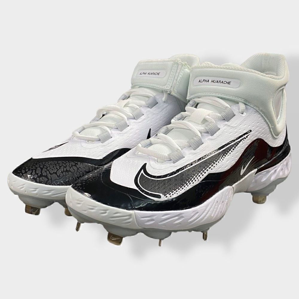 Nike Alpha Huarache Elite 4 Mid Mens Black Baseball Cleats FD2744-101 size 8 New